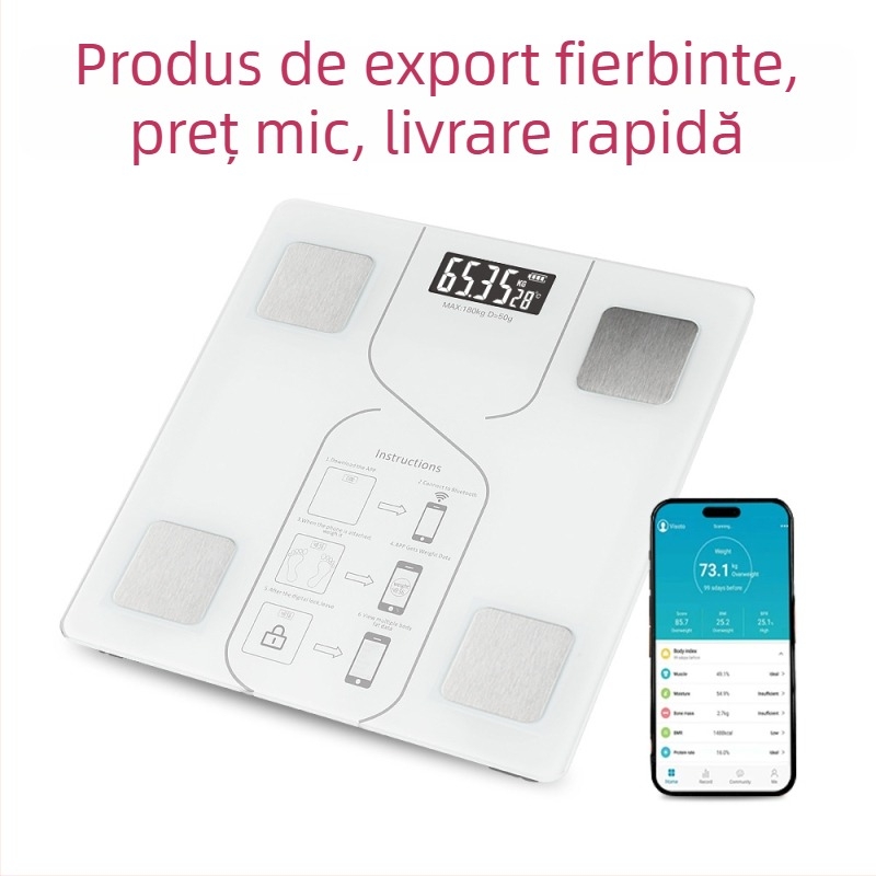 Cântar Bluetooth pentru măsurarea grăsimei corporale, acasă, pentru slăbire și fitness, cântar corporal de înaltă precizie, cântar electronic, inteligent