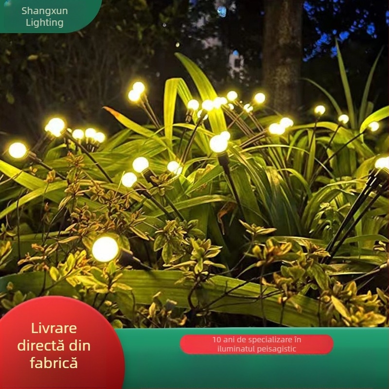Licurici solar LED, lampă cu suport pentru exterior, rezistentă la ploi, iluminat decorativ pentru gazon