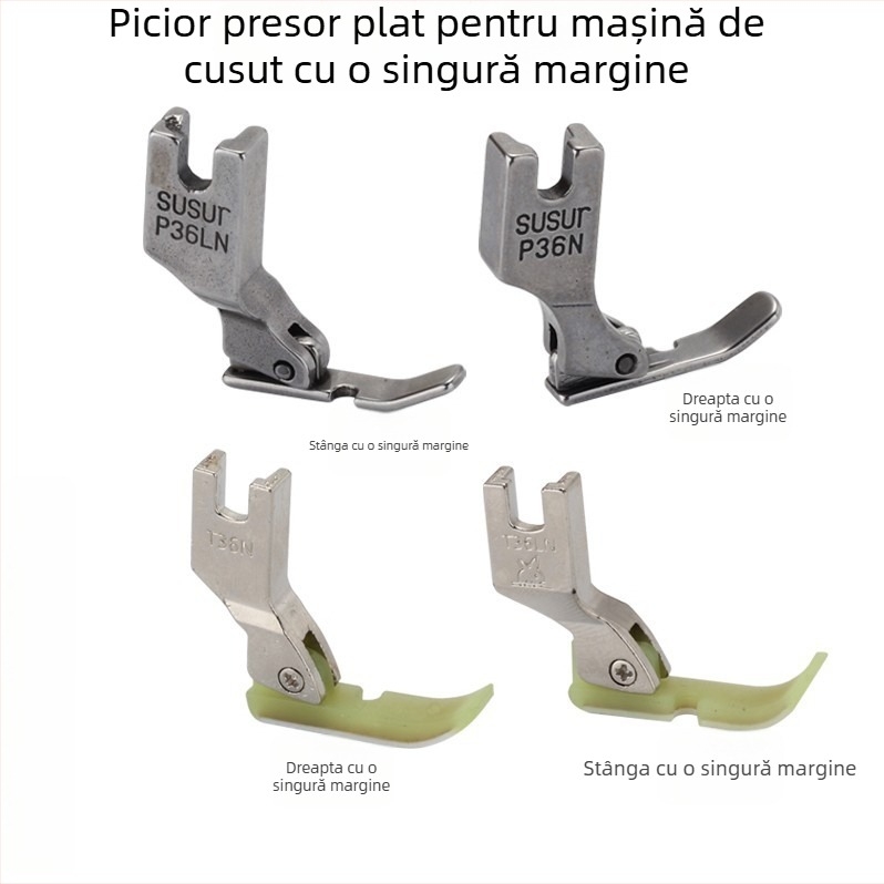 Picior presor plat din plastic pentru mașina de cusut, presor din oțel pentru piele, placă de bază T36LN/P36N