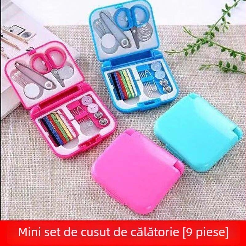 Set mini premium de cusut într-o cutie compactă – unelte de cusut manual, pentru uz casnic și călătorii