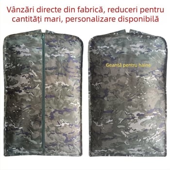 Husă camuflaj pentru haine, paltoane și costume, cu cadru întărit, rezistentă la praf și umezeală, albastră, sac de depozitare pentru hainele de atârnat
