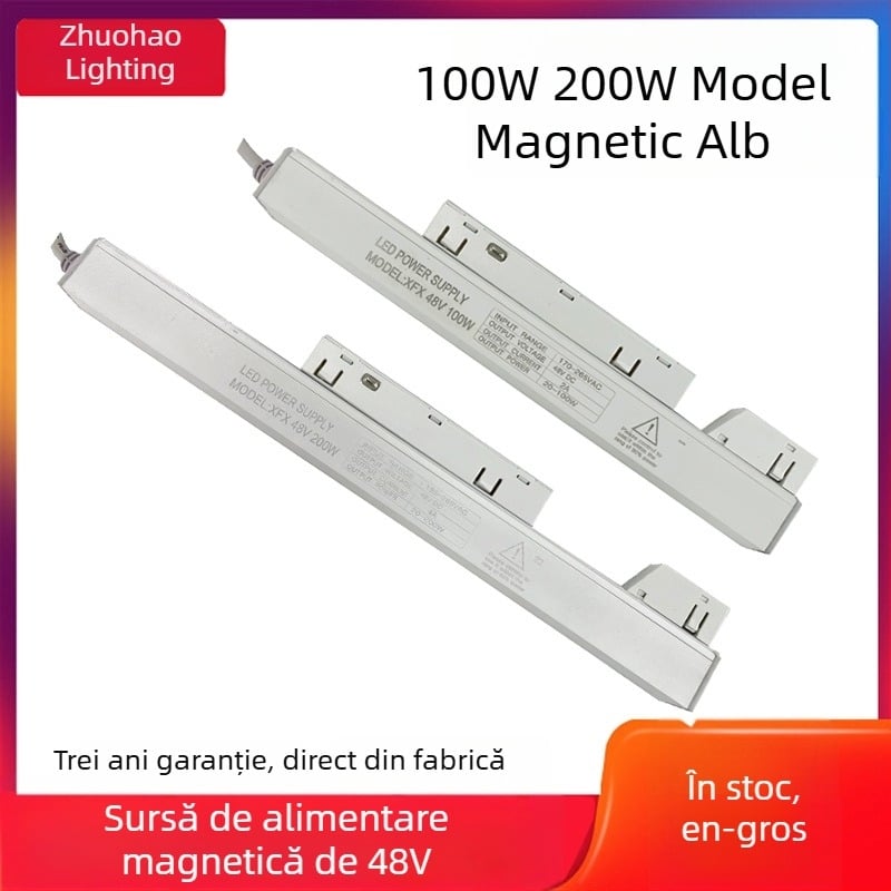 Lampă magnetică LED pentru șină, cu transformator integrat și sursă de alimentare switch-mode 48V