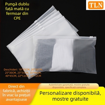 Geantă CPE cu fermoar, față dublă, pentru depozitare șosete, haine și lenjerie