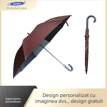 Umbrelă de golf, 27 inch, fibră completă, mâner curbat, imprimare logo