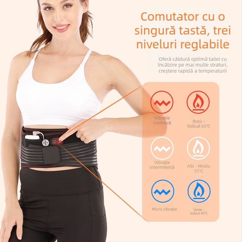 Centură încălzitoare electrică pentru talie, terapie infraroasă, încălzire talie și abdomen, masaj terapeutic