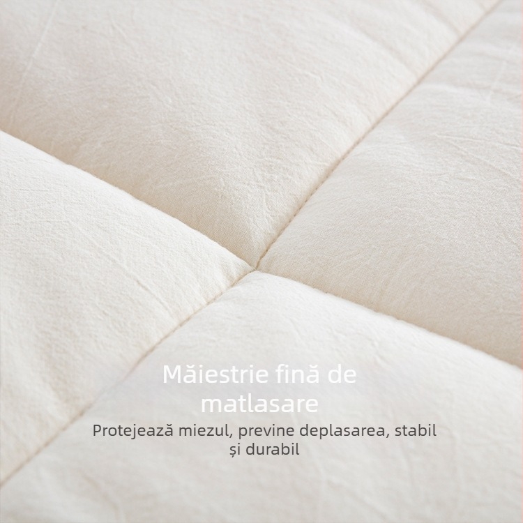Cuvertură din 100% bumbac cu umplutură din fibre de soia, nucleu din bumbac pur Clasa A, groasă și caldă pentru iarnă, stil hotel pentru primăvară și toamnă
