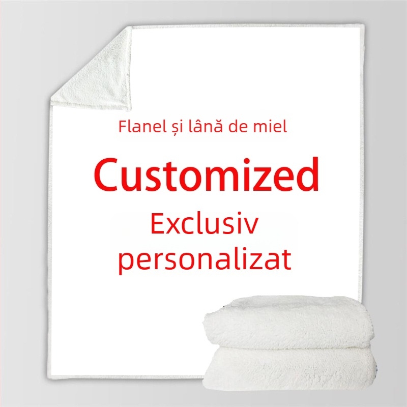 Cuvertură din flanel personalizată pentru casă și canapea, fleece de miel, potrivită pentru aer condiționat, plapumă de odihnă la birou