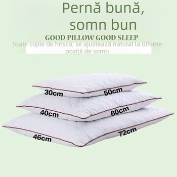 Pernă din bumbac 100% cu umplutură din coji de hrișcă, husă din bumbac, suport cervical în trei straturi, respirabilă