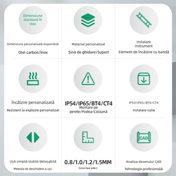 Cutie din oțel inoxidabil cu izolație pentru instrumente, cutie de protecție pentru pH-metru și debitmetru, transmițător, cutie de instrumente 655 cu sistem de încălzire