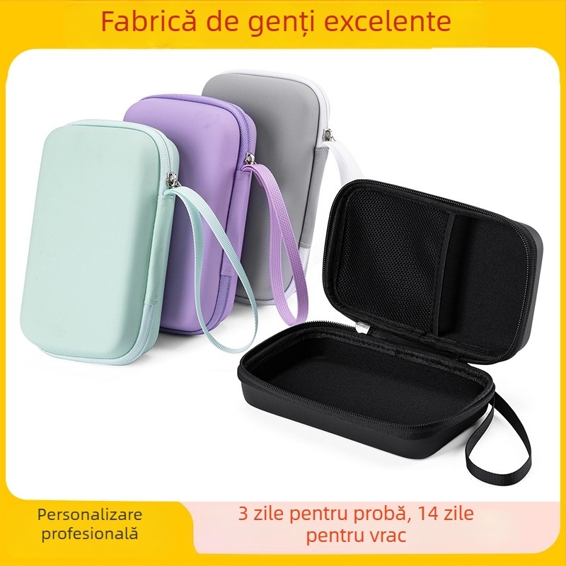 Cutie de stocare pentru cameră Eva, husă rigidă, organizator portabil CCD, dimensiuni 18×10×6 cm, finisaj velur PU+ EVA