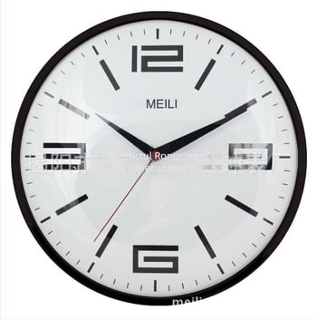Meili ceas de perete rotund din plastic, 12 inch, cu cifre inversate și mișcare contrară direcției ceasului, personalizare logo