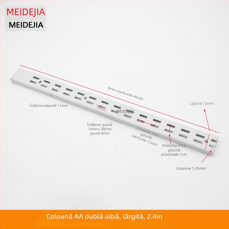 Raft de expunere pentru haine, montat pe perete, cu coloane AA mai groase și mai late, suporturi cu două rânduri și un cadru vertical în stil scară, negru/alb.