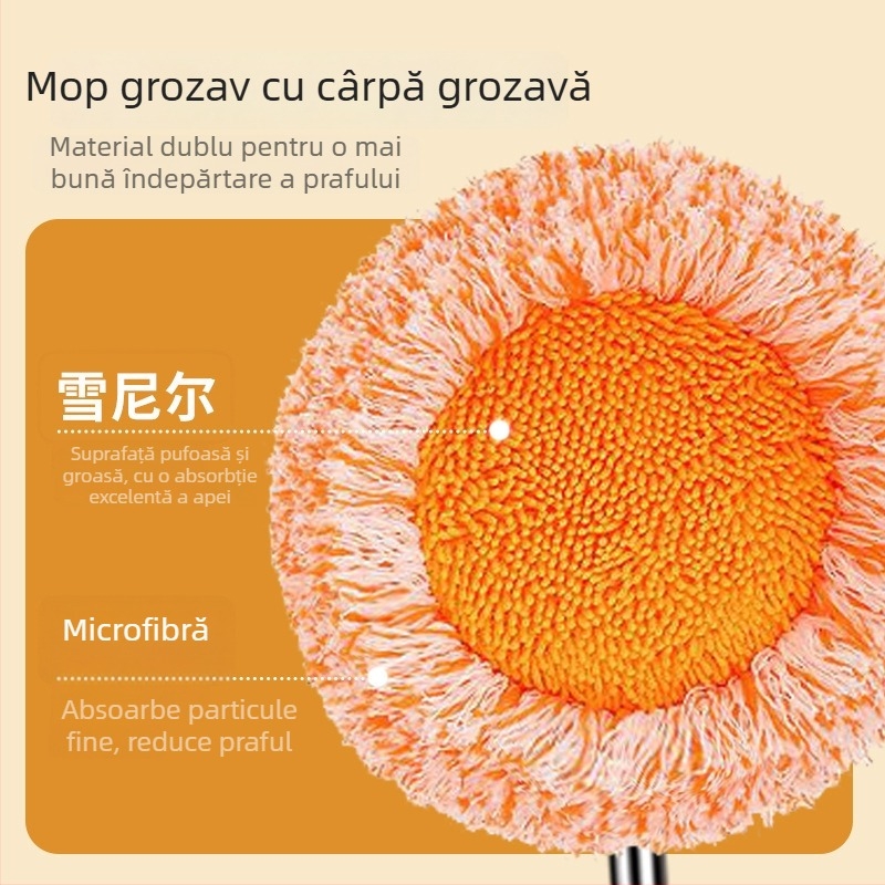 Duster telescopic cu floarea-soarelui pentru curățarea tavanelor și pereților, îndepărtarea mucegaiului