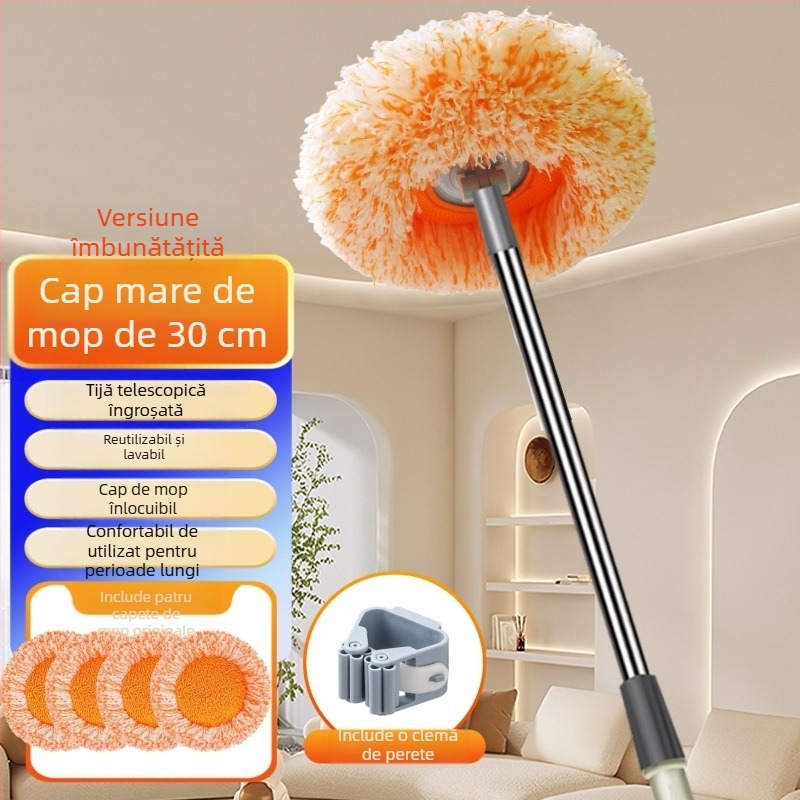 Duster telescopic cu floarea-soarelui pentru curățarea tavanelor și pereților, îndepărtarea mucegaiului