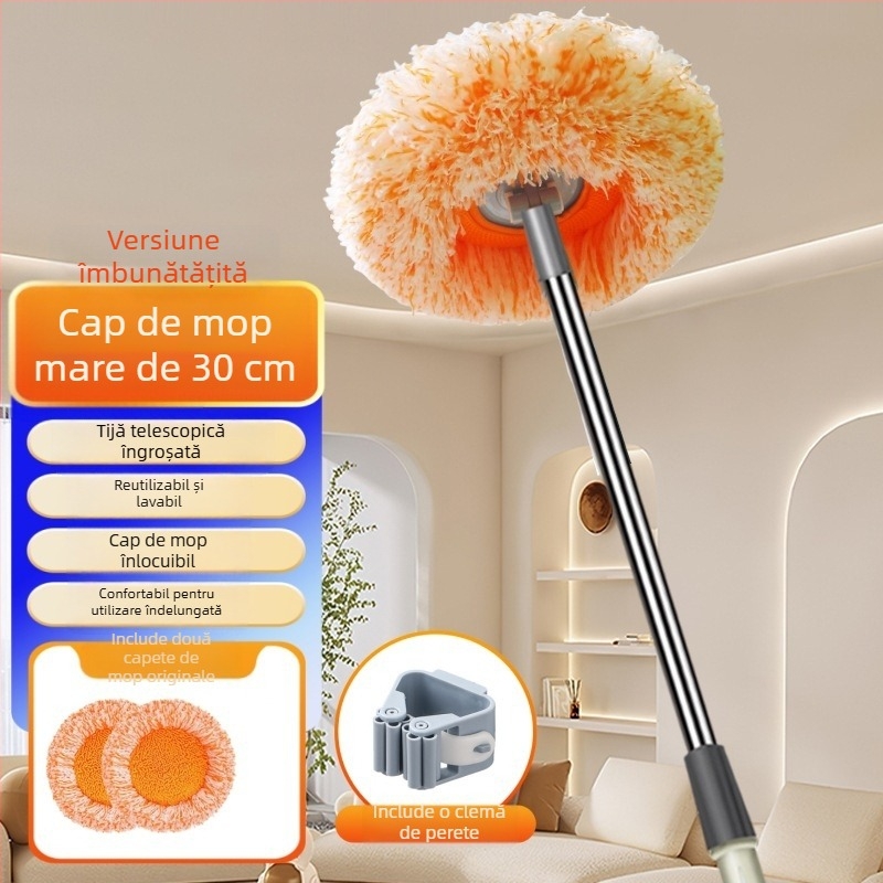 Duster telescopic cu floarea-soarelui pentru curățarea tavanelor și pereților, îndepărtarea mucegaiului