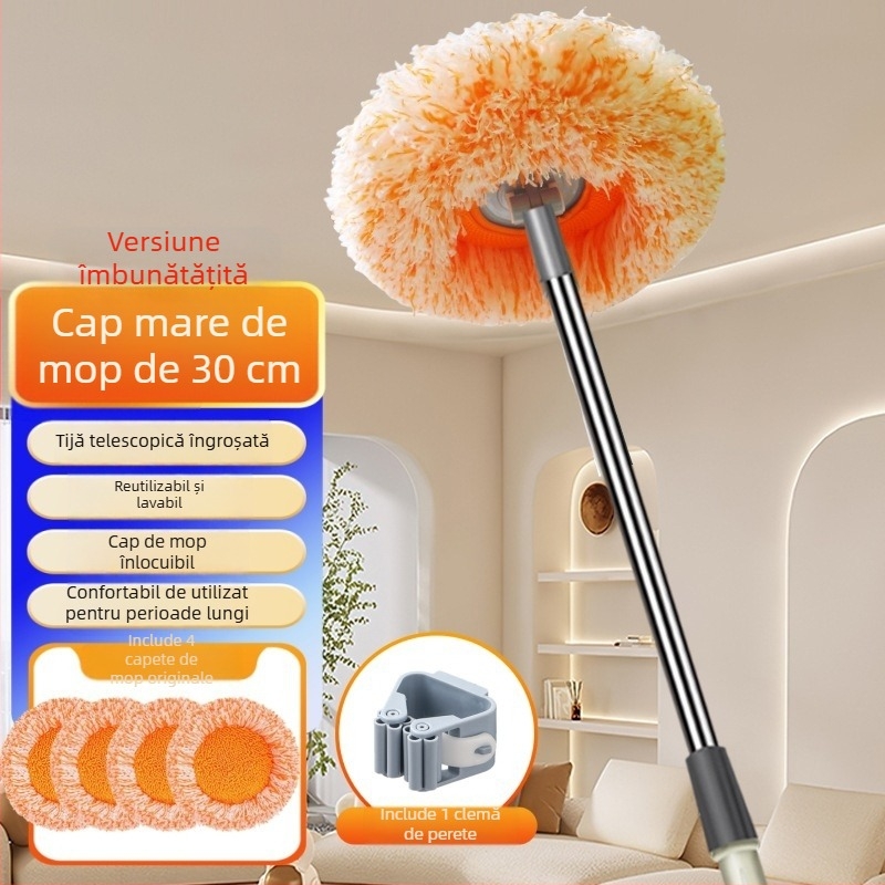 Duster telescopic cu floarea-soarelui pentru curățarea tavanelor și pereților, îndepărtarea mucegaiului