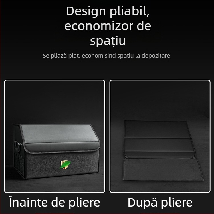 Organizator pliabil pentru portbagajul mașinii, cutie de depozitare, rezistentă la apă, izolație, cu mâner