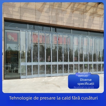 Cortină de ușă transparentă din PVC, magnetică – perdea de separare izolată, rezistentă la vânt, pentru magazine
