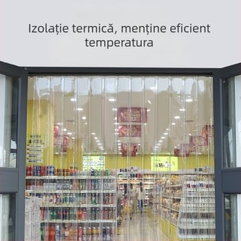 Perdea de ușă din PVC, transparentă, separator pentru climatizare, magnetică, izolație termică, pentru interior/exterior