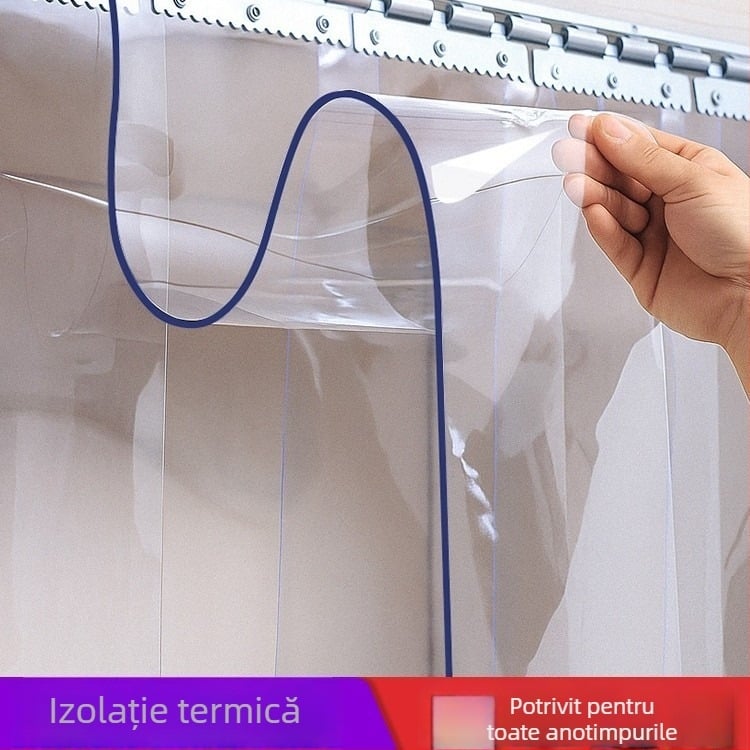 Perdea de ușă din PVC, transparentă, separator pentru climatizare, magnetică, izolație termică, pentru interior/exterior