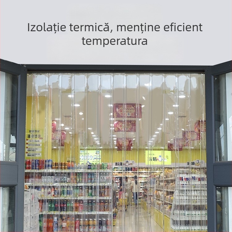 Perdea de ușă din PVC, transparentă, separator pentru climatizare, magnetică, izolație termică, pentru interior/exterior
