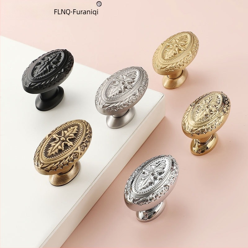 Mâner din alamă pentru garderobă, oval, stil antic, lux american și clasic francez