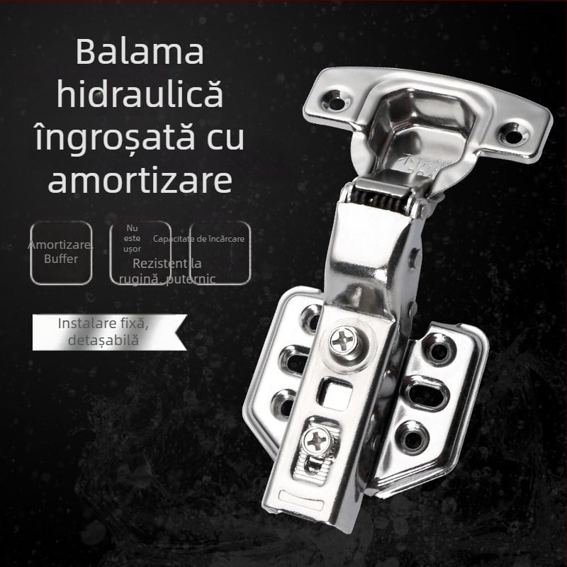 Balama din oțel inoxidabil 304 cu amortizor hidraulic silențios pentru uși de dulap și garderobă