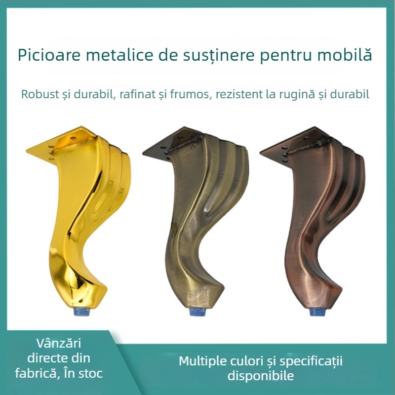Picioare metalice pentru canapea în stil european antic, potrivite pentru măsuța de cafea și dulap, picioare metalice pentru mobilier, model JBG-09