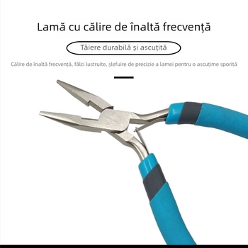 Set de unelte pentru bijuterii DIY placat cu nichel, cu clește cu nas subțire pentru brățări și coliere, anti-static, include inele deschise