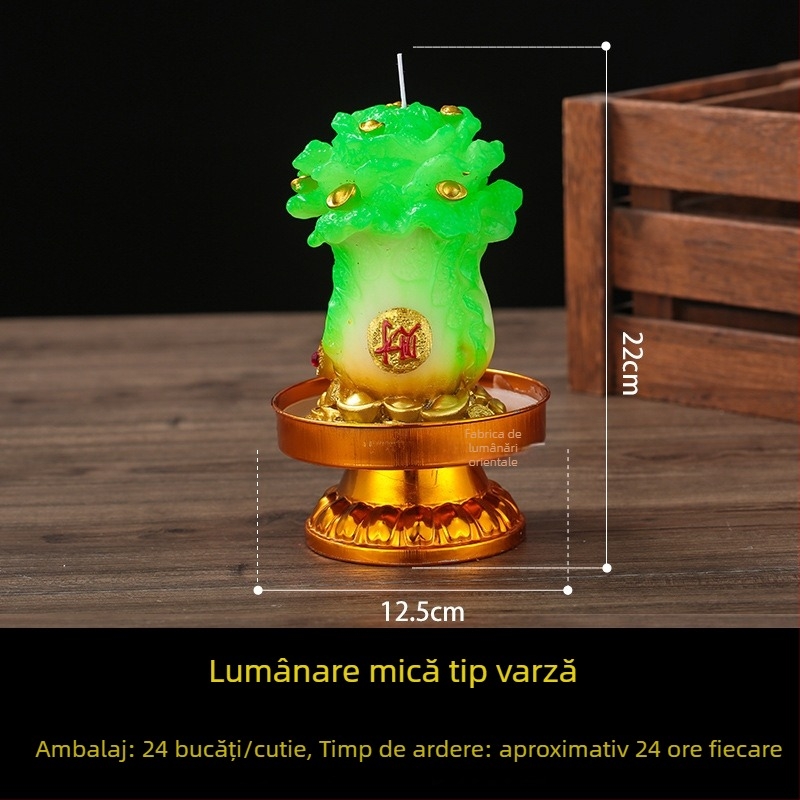 Lampă de lumânare din parafină, lucrată manual, în formă de varză și lotus