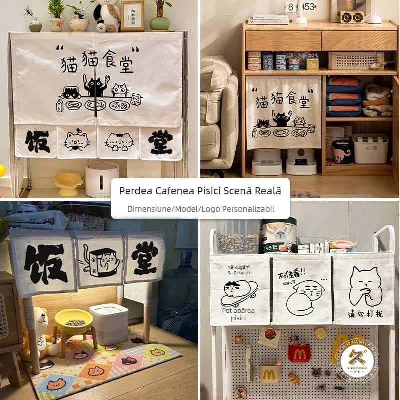 Draperie pentru ușă din bumbac-lin, decor cu cuib pentru pisici, groasă, anti-zgârieturi, pentru dormitor sau balcon