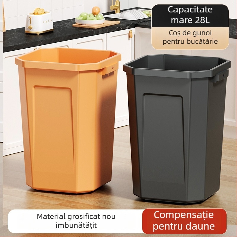 Coș de gunoi cu capacitate mare pentru uz casnic și bucătărie, înaltă calitate, dimensiuni mari, destinat utilizării comerciale