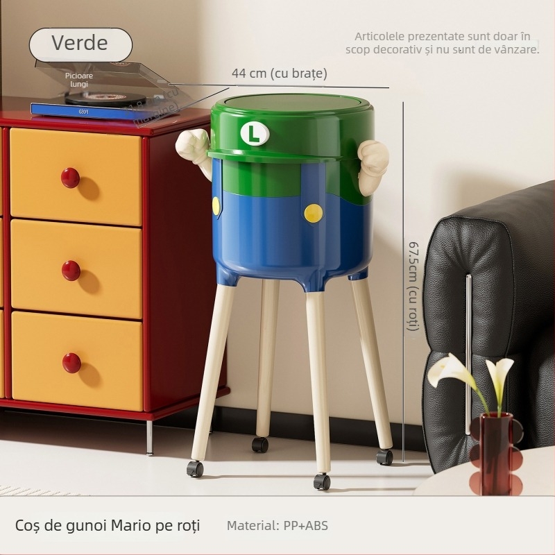 Coș de gunoi elegant, cu capacitate mare, pentru locuință în sufragerie, portabil, înalt, cu capac