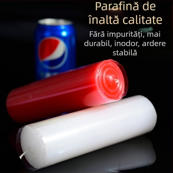 Lumânare de uz casnic pentru întreruperi de curent, rezistentă la vânt, fără fum, colorată, extra groasă, ardere îndelungată, lumânare de ofrandă pentru Buddha, roșu și alb