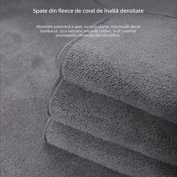 Prosop de curățare pentru mașină din catifea sintetică și fleece coral, cu grosime mare, absorbant, fără scame, fără urme, pentru interior