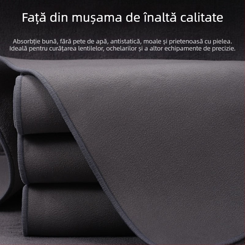 Prosop de curățare pentru mașină din catifea sintetică și fleece coral, cu grosime mare, absorbant, fără scame, fără urme, pentru interior
