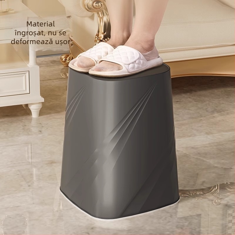 Coș de gunoi din plastic, pătrat, 12 L, mare capacitate, fără capac, pentru sufragerie, baie, bucătărie, dormitor și birou