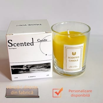 Lumânare de aromaterapie, fără fum, în pahar de sticlă, din ceară de soia, aromă de durată lungă pentru casă, cadou de ziua de naștere