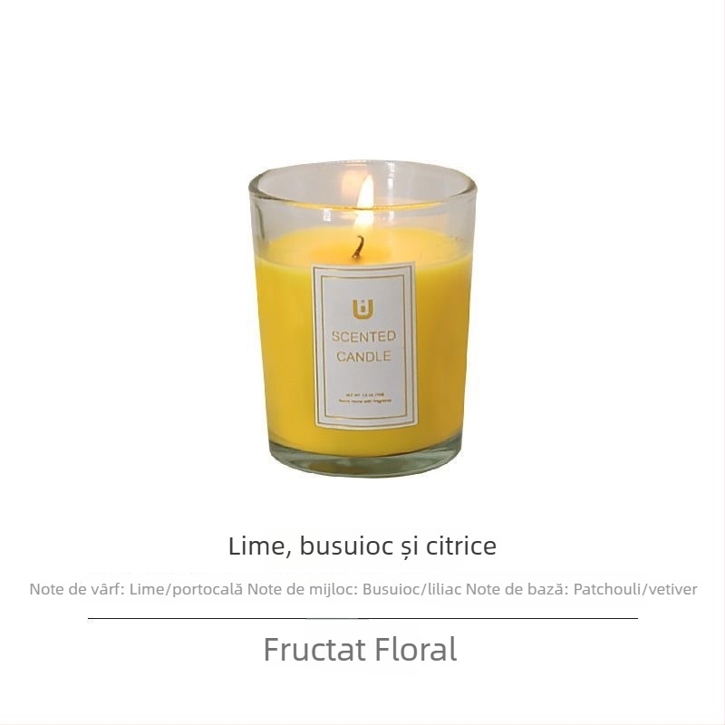 Lumânare de aromaterapie, fără fum, în pahar de sticlă, din ceară de soia, aromă de durată lungă pentru casă, cadou de ziua de naștere