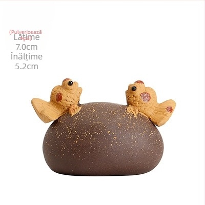 Ornament pentru ceai din argilă mov cu pulverizare de apă, mini Tea Pet creativ, jucărie pentru ceai și decor pentru masă de ceai