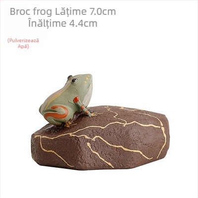 Ornament pentru ceai din argilă mov cu pulverizare de apă, mini Tea Pet creativ, jucărie pentru ceai și decor pentru masă de ceai