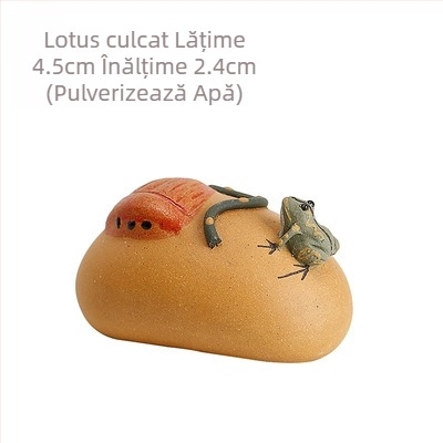 Ornament pentru ceai din argilă mov cu pulverizare de apă, mini Tea Pet creativ, jucărie pentru ceai și decor pentru masă de ceai