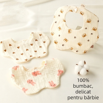 Prosop de salivă pentru bebeluți din bumbac 100%, țesătură impermeabilă, nou-născuți, primăvară-toamnă