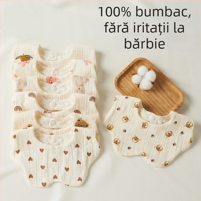 Prosop de salivă pentru bebeluți din bumbac 100%, țesătură impermeabilă, nou-născuți, primăvară-toamnă
