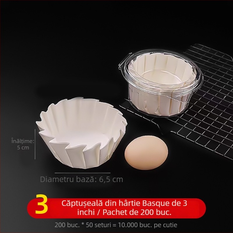 Hârtie de copt în stil Basque pentru forme de tort, acoperire cu silicon, dimensiuni 3/4/6/8 inch