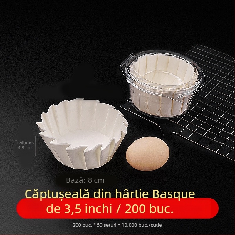 Hârtie de copt în stil Basque pentru forme de tort, acoperire cu silicon, dimensiuni 3/4/6/8 inch