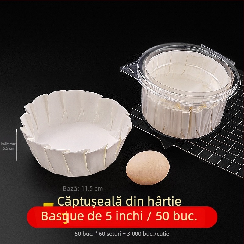 Hârtie de copt în stil Basque pentru forme de tort, acoperire cu silicon, dimensiuni 3/4/6/8 inch