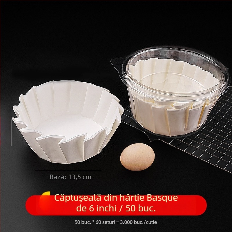 Hârtie de copt în stil Basque pentru forme de tort, acoperire cu silicon, dimensiuni 3/4/6/8 inch