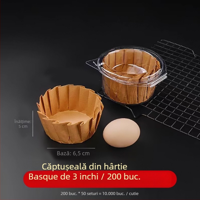 Hârtie de copt în stil Basque pentru forme de tort, acoperire cu silicon, dimensiuni 3/4/6/8 inch