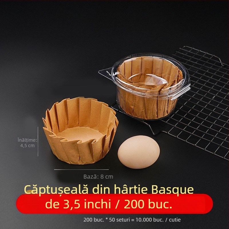 Hârtie de copt în stil Basque pentru forme de tort, acoperire cu silicon, dimensiuni 3/4/6/8 inch